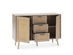 Buffet Dalia 3 Tiroirs Et 2 Portes Couleur Chêne, 120 Cm Longueur -Deco.fr Soldes Boutique buffet 18369919