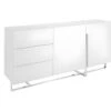 Buffet En Bois Blanc Et Acier Chromé 3051 ANGEL CERDA 12 Buffet En Bois Blanc Et Acier Chromé 3051 ANGEL CERDA -Deco.fr Soldes Boutique buffet 18423771