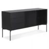 Buffet 3 Tiroirs & 2 Portes Design "Lasco" 160cm Noir -Deco.fr Soldes Boutique buffet 19091863