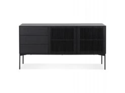 Buffet 3 Tiroirs & 2 Portes Design "Lasco" 160cm Noir -Deco.fr Soldes Boutique buffet 19091867