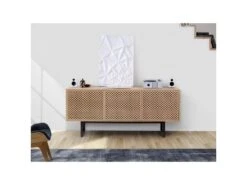 Buffet 3 Portes Diamant "Camden" 175cm Chêne & Noir -Deco.fr Soldes Boutique buffet 19091991