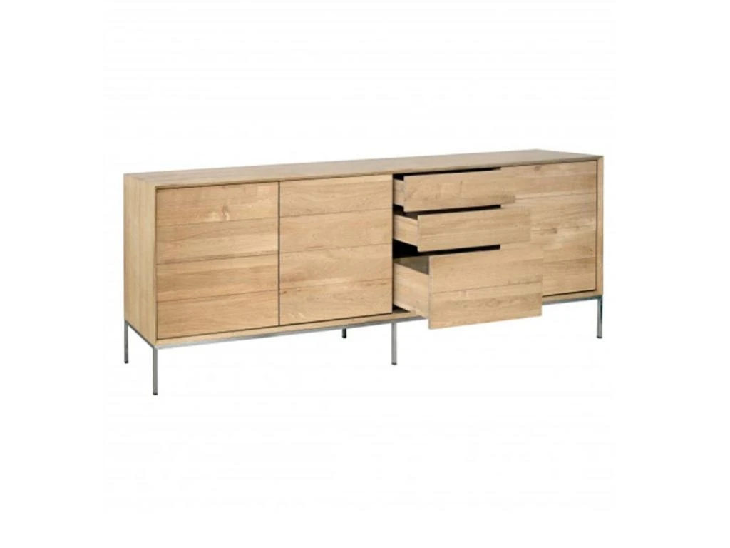 Buffet 3 Tiroirs & 3 Portes "Kubico" 225cm Chêne 2 Buffet 3 Tiroirs & 3 Portes "Kubico" 225cm Chêne – Image 2