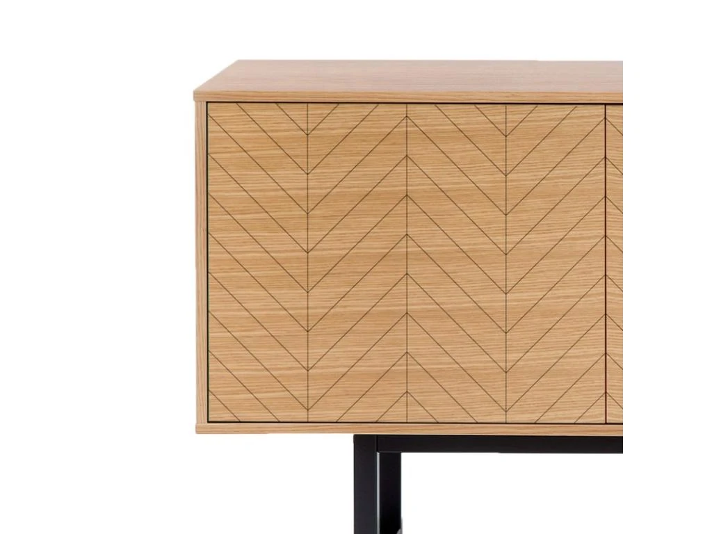 Buffet 3 Portes Triangle "Camden" 175cm Chêne & Noir 3 Buffet 3 Portes Triangle "Camden" 175cm Chêne & Noir – Image 3