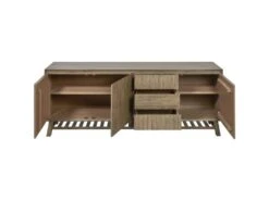 Bahut 3 Portes & 3 Tiroirs "Mirano" 220cm Marron -Deco.fr Soldes Boutique buffet 19092111