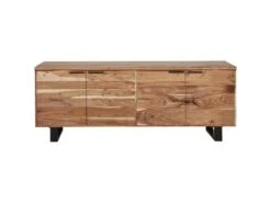 Bahut 4 Portes En Bois "Rabo" 200cm Marron & Noir