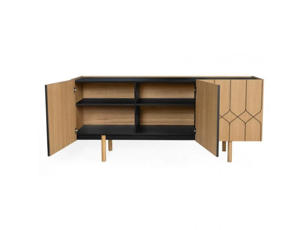 Buffet Design En Bois Massif "Porto II" 175cm Chêne 2 Buffet Design En Bois Massif "Porto II" 175cm Chêne – Image 2