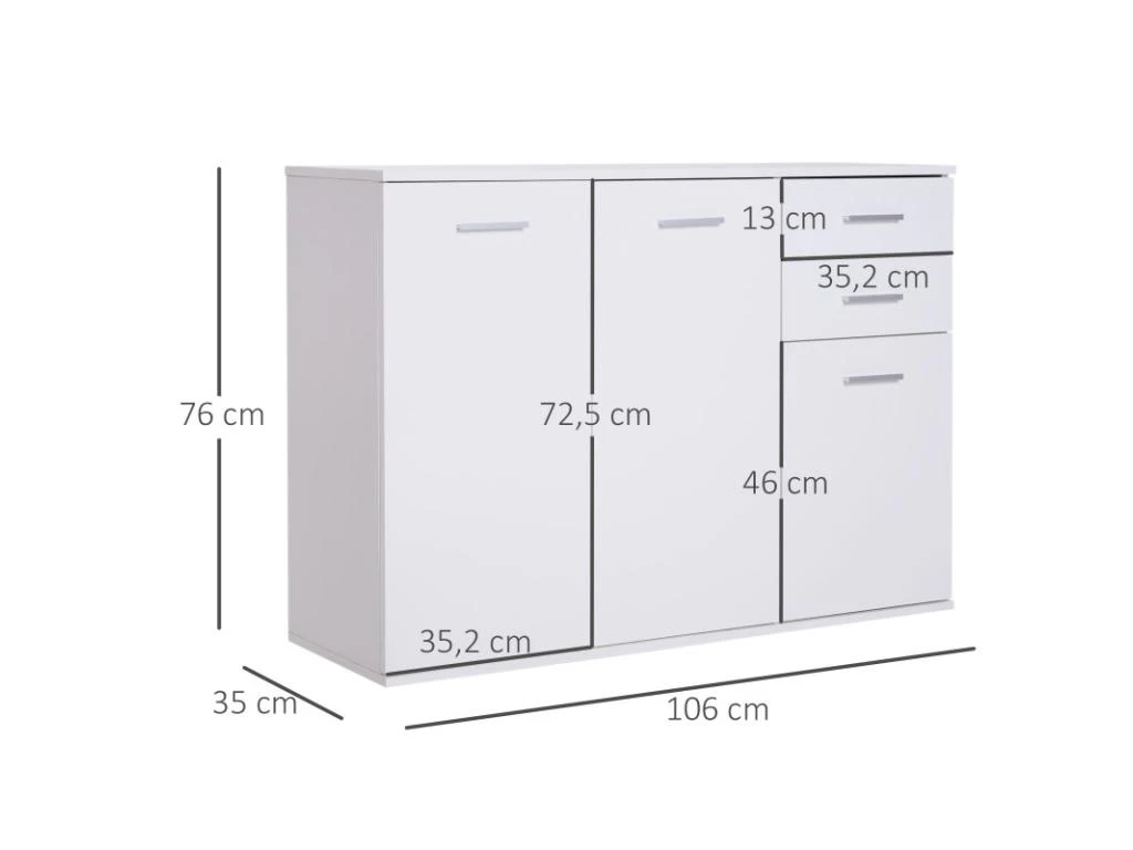 Buffet Contemporain AXELLE Blanc 3 Buffet Contemporain AXELLE Blanc – Image 3