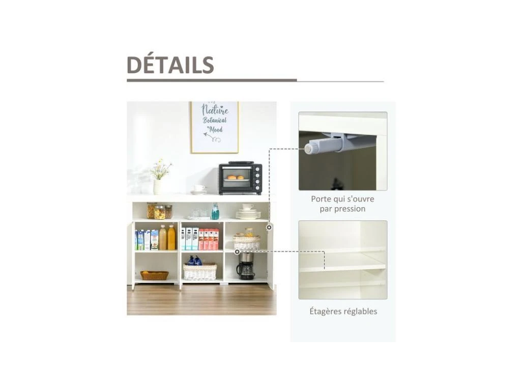 Buffet LED étagère KEITH Blanc Laqué 7 Buffet LED étagère KEITH Blanc Laqué – Image 7