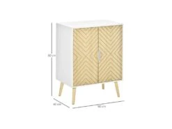 Buffet Design ULRICH Blanc Et Bois -Deco.fr Soldes Boutique buffet 19194087