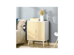 Buffet Design ULRICH Blanc Et Bois -Deco.fr Soldes Boutique buffet 19194095