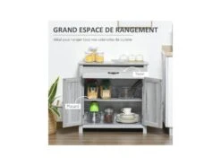 Buffet 2 Portes MARY Gris Clair -Deco.fr Soldes Boutique buffet 19194137