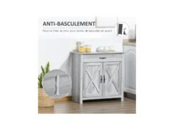 Buffet 2 Portes MARY Gris Clair -Deco.fr Soldes Boutique buffet 19194139