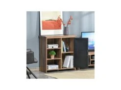 Buffet 3 Niches GSTAAD Bois Et Noir -Deco.fr Soldes Boutique buffet 19194193