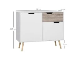 Buffet Style Scandinave MATHIS Blanc Et Bois -Deco.fr Soldes Boutique buffet 19194365