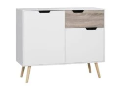 Buffet Style Scandinave MATHIS Blanc Et Bois -Deco.fr Soldes Boutique buffet 19194369