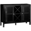 Buffet Meuble De Rangement Vitré BONNIE Noir 16 Buffet Meuble De Rangement Vitré BONNIE Noir -Deco.fr Soldes Boutique buffet 19194529