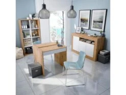 Buffet 3 Portes 1 Niche Blanc/Chêne - TOZA - L 144 X L 42 X H 87 Cm -Deco.fr Soldes Boutique buffet 19720405