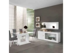 Buffet 3 Portes Blanc à LEDs - POTIRI - L 60 X L 46 X H 181 Cm 3 Buffet 3 Portes Blanc à LEDs - POTIRI - L 60 X L 46 X H 181 Cm -Deco.fr Soldes Boutique buffet 19720409