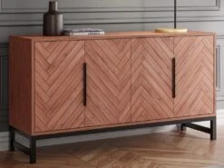 Buffet 4 Portes - Bois D'acacia Et Métal - Naturel Et Noir - VEDILA 10 Buffet 4 Portes - Bois D'acacia Et Métal - Naturel Et Noir - VEDILA -Deco.fr Soldes Boutique buffet 19917587