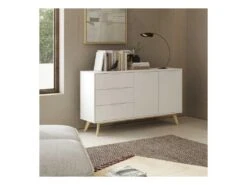 Buffet 2 Portes 3 Tiroir Blanc - UNIVERSITE