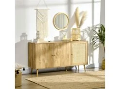 Buffet Style Bohème JIMMY En Rotin Clair -Deco.fr Soldes Boutique buffet 21023977