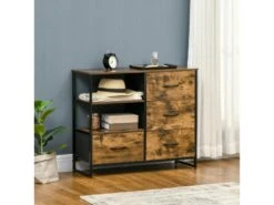 Buffet étagères ATHLONE Bois Et Noir 8 Buffet étagères ATHLONE Bois Et Noir -Deco.fr Soldes Boutique buffet 21023991