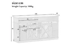 Buffet Avec 2 Portes Coulissantes + Compartiments - étagères Réglables - Marron -Deco.fr Soldes Boutique buffet 21026199