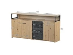 Buffet Avec 3 Portes Et 3 Tiroirs - Poignées En Métal - Style Industriel - Naturel -Deco.fr Soldes Boutique buffet 21026539