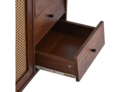 Buffet Avec 3 Portes Et 2 Tiroirs - Portes En Résine Tressée - Style Campagnard - Marron 15 Buffet Avec 3 Portes Et 2 Tiroirs - Portes En Résine Tressée - Style Campagnard - Marron -Deco.fr Soldes Boutique buffet 21268041