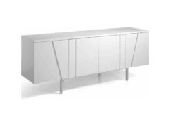 Buffet Laqué Et Détails Acier Chromé Pieds Acier Chromé