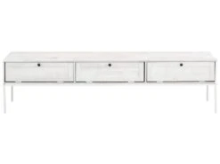 Lowboard Avec 3 Portes Battantes En Pin Blanc Crème
