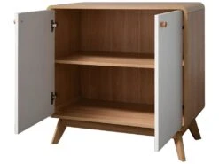 Armoire 2 Portes En Panneau De Particules Chêne Et Blanc -Deco.fr Soldes Boutique buffet 21672271