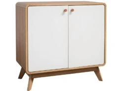 Armoire 2 Portes En Panneau De Particules Chêne Et Blanc -Deco.fr Soldes Boutique buffet 21672275