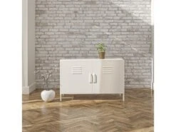 Armoire à 2 Portes En Métal Blanc -Deco.fr Soldes Boutique buffet 21672495