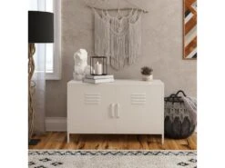 Armoire à 2 Portes En Métal Blanc -Deco.fr Soldes Boutique buffet 21672497