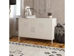 Armoire à 2 Portes En Métal Blanc -Deco.fr Soldes Boutique buffet 21672501