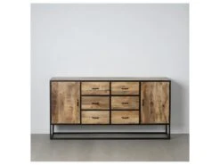 Buffet 2 Portes 6 Tiroirs Brut/Métal - AMANDIA -Deco.fr Soldes Boutique buffet 21951999