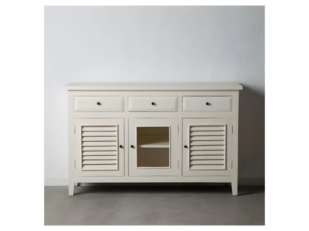 Buffet 3 Portes 3 Tiroirs Blanc Cassé - RIF 1 Buffet 3 Portes 3 Tiroirs Blanc Cassé - RIF