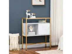 Console Style Art Déco TYSSANDRE Dorée Et Blanche -Deco.fr Soldes Boutique buffet 21987379