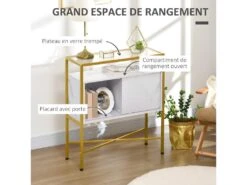 Console Style Art Déco TYSSANDRE Dorée Et Blanche -Deco.fr Soldes Boutique buffet 21987381