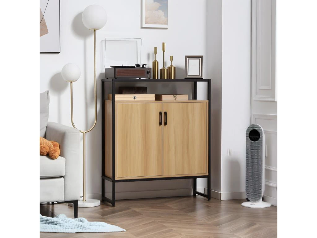 Buffet 2 Portes 2 étagères Plateau En Verre Trempé De MyCocooning 2 Buffet 2 Portes 2 étagères Plateau En Verre Trempé De MyCocooning – Image 2