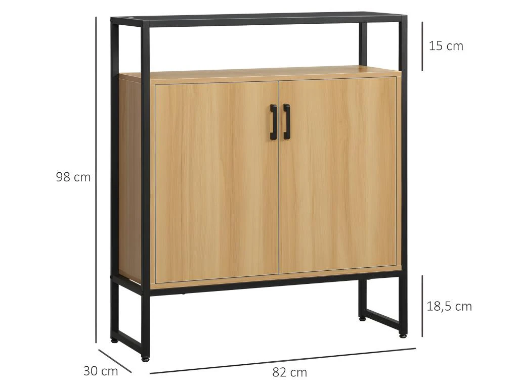 Buffet 2 Portes 2 étagères Plateau En Verre Trempé De MyCocooning 3 Buffet 2 Portes 2 étagères Plateau En Verre Trempé De MyCocooning – Image 3