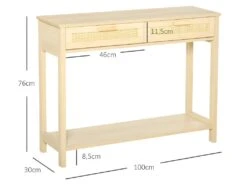 Console 2 Tiroirs Cannage Rotin MILDURA Aspect Bois Cair -Deco.fr Soldes Boutique buffet 21987407