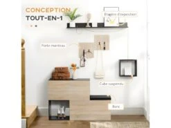 Organisateur D'entrée 5 éléments CALMS Aspect Chêne Clair Et Noir 8 Organisateur D'entrée 5 éléments CALMS Aspect Chêne Clair Et Noir -Deco.fr Soldes Boutique buffet 21987419