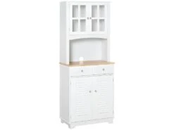 Armoire Buffet De Cuisine CAXIAS Blanche Et Bois