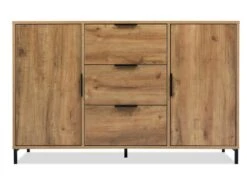 Buffet Avec 2 Portes + 3 Tiroirs + étagères Réglables - Naturel 13 Buffet Avec 2 Portes + 3 Tiroirs + étagères Réglables - Naturel -Deco.fr Soldes Boutique buffet 22040949