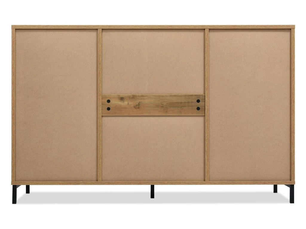 Buffet Avec 2 Portes + 3 Tiroirs + étagères Réglables - Naturel 9 Buffet Avec 2 Portes + 3 Tiroirs + étagères Réglables - Naturel – Image 9