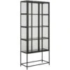 Sea Vitrine A, 2 Portes Vitrées Et 4 Tablettes De Rangement, Noir. -Deco.fr Soldes Boutique buffet 22047495