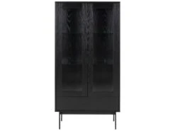 Angus Vitrine Avec 2 Portes Vitrées Et 1 Tiroir, Noir. -Deco.fr Soldes Boutique buffet 22047569
