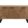 Brighton Buffet à Chevrons Avec 3 Portes, Imitation Chêne.